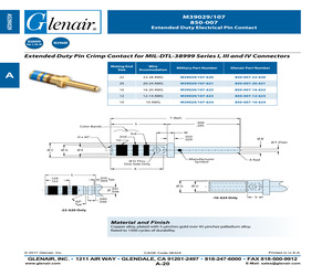 M39029-107-620 Datasheet(PDF) - Glenair, Inc.