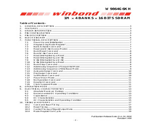 W9864G6KH-6I/TRAY.pdf